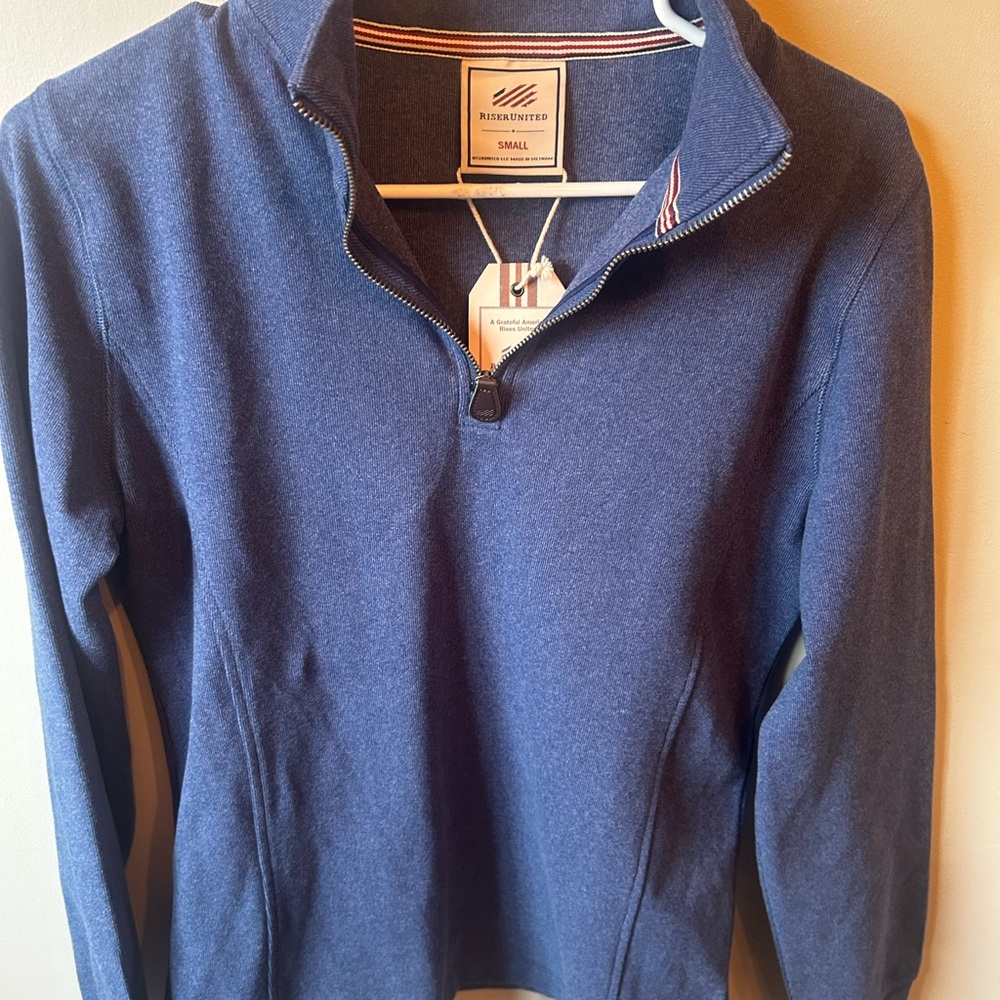 NWT RiserUnited Blue Quarter-Zip Sweater